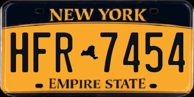 NY license plate HFR7454
