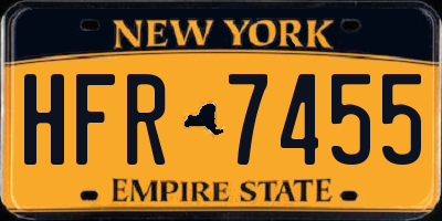NY license plate HFR7455