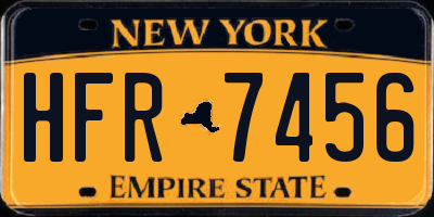 NY license plate HFR7456