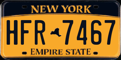 NY license plate HFR7467
