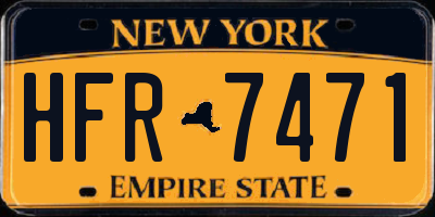 NY license plate HFR7471