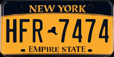 NY license plate HFR7474