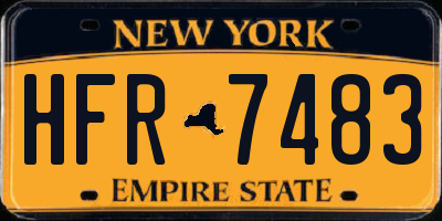 NY license plate HFR7483