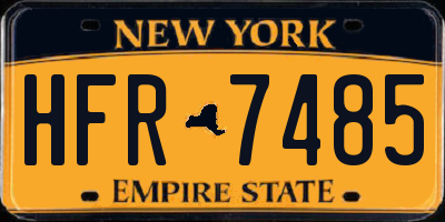 NY license plate HFR7485