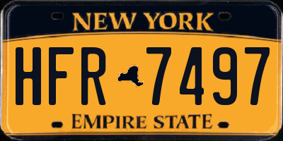 NY license plate HFR7497