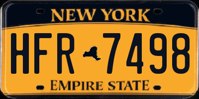 NY license plate HFR7498