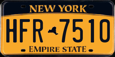 NY license plate HFR7510