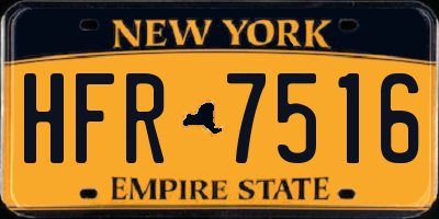 NY license plate HFR7516