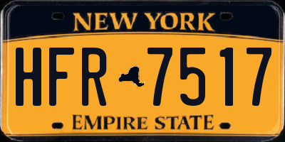 NY license plate HFR7517