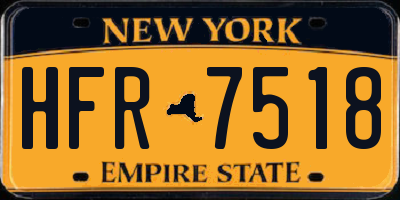 NY license plate HFR7518
