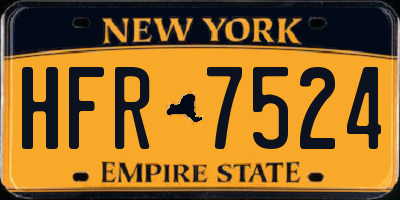 NY license plate HFR7524