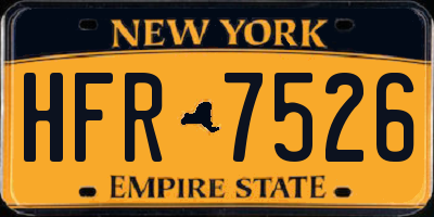 NY license plate HFR7526