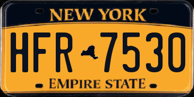 NY license plate HFR7530