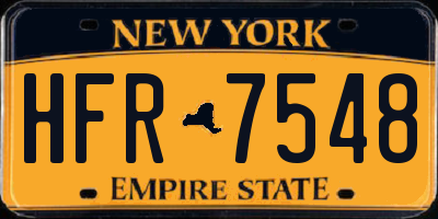 NY license plate HFR7548
