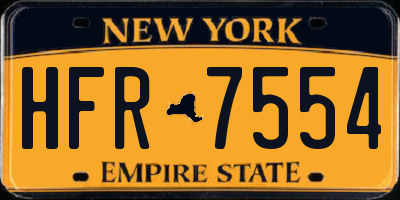 NY license plate HFR7554
