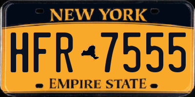 NY license plate HFR7555