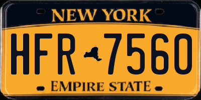 NY license plate HFR7560