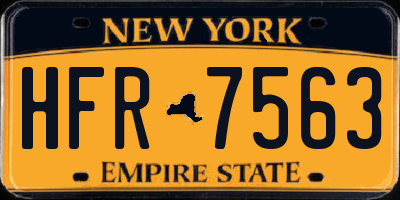 NY license plate HFR7563