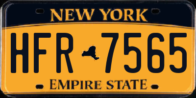 NY license plate HFR7565