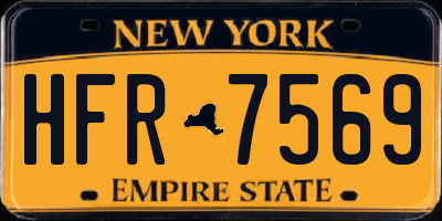 NY license plate HFR7569