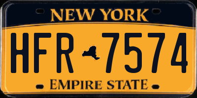 NY license plate HFR7574