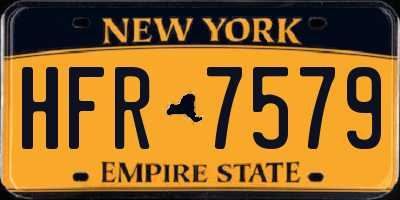 NY license plate HFR7579
