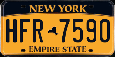 NY license plate HFR7590