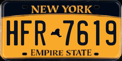 NY license plate HFR7619