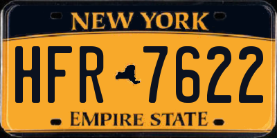 NY license plate HFR7622