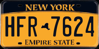 NY license plate HFR7624