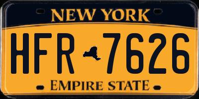 NY license plate HFR7626