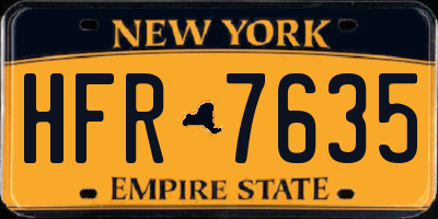 NY license plate HFR7635