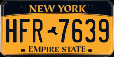 NY license plate HFR7639