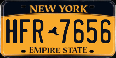 NY license plate HFR7656