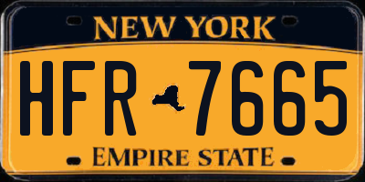 NY license plate HFR7665