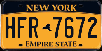 NY license plate HFR7672