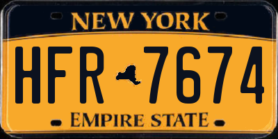 NY license plate HFR7674