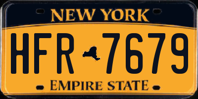NY license plate HFR7679