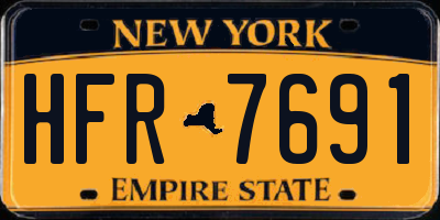 NY license plate HFR7691