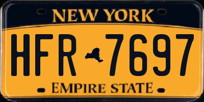 NY license plate HFR7697