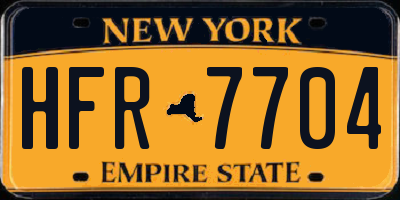 NY license plate HFR7704