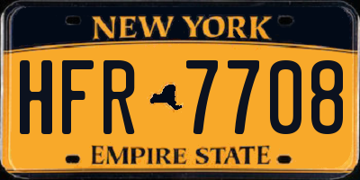 NY license plate HFR7708