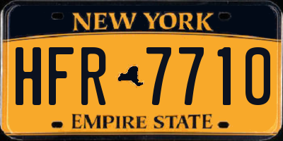 NY license plate HFR7710