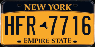 NY license plate HFR7716