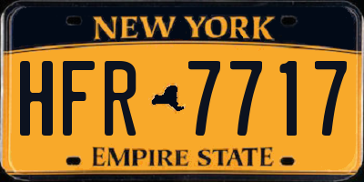 NY license plate HFR7717