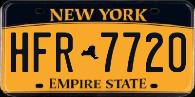 NY license plate HFR7720