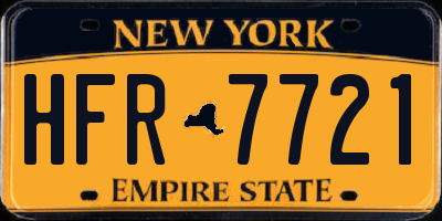 NY license plate HFR7721