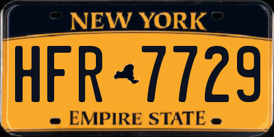 NY license plate HFR7729