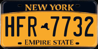 NY license plate HFR7732