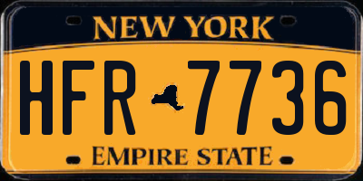 NY license plate HFR7736
